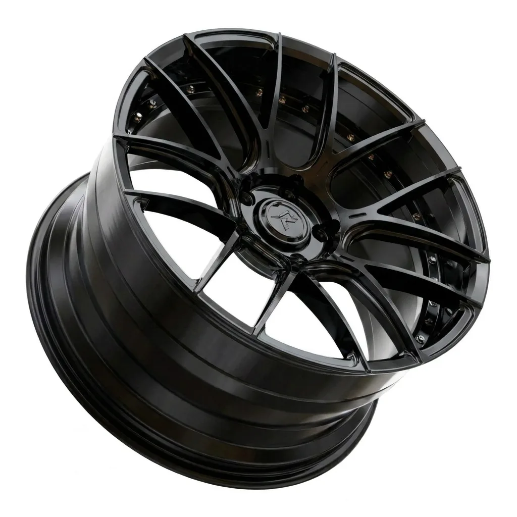 RZR II forged wheel — Gloss Black / Bronze Hardware