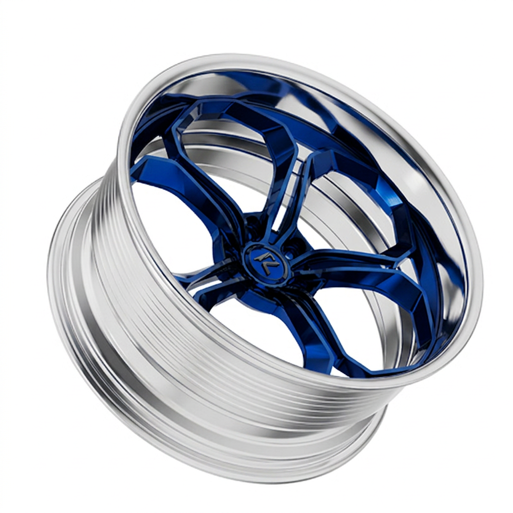 RZR LXIV forged wheel — Candy Blue / Polished Lip