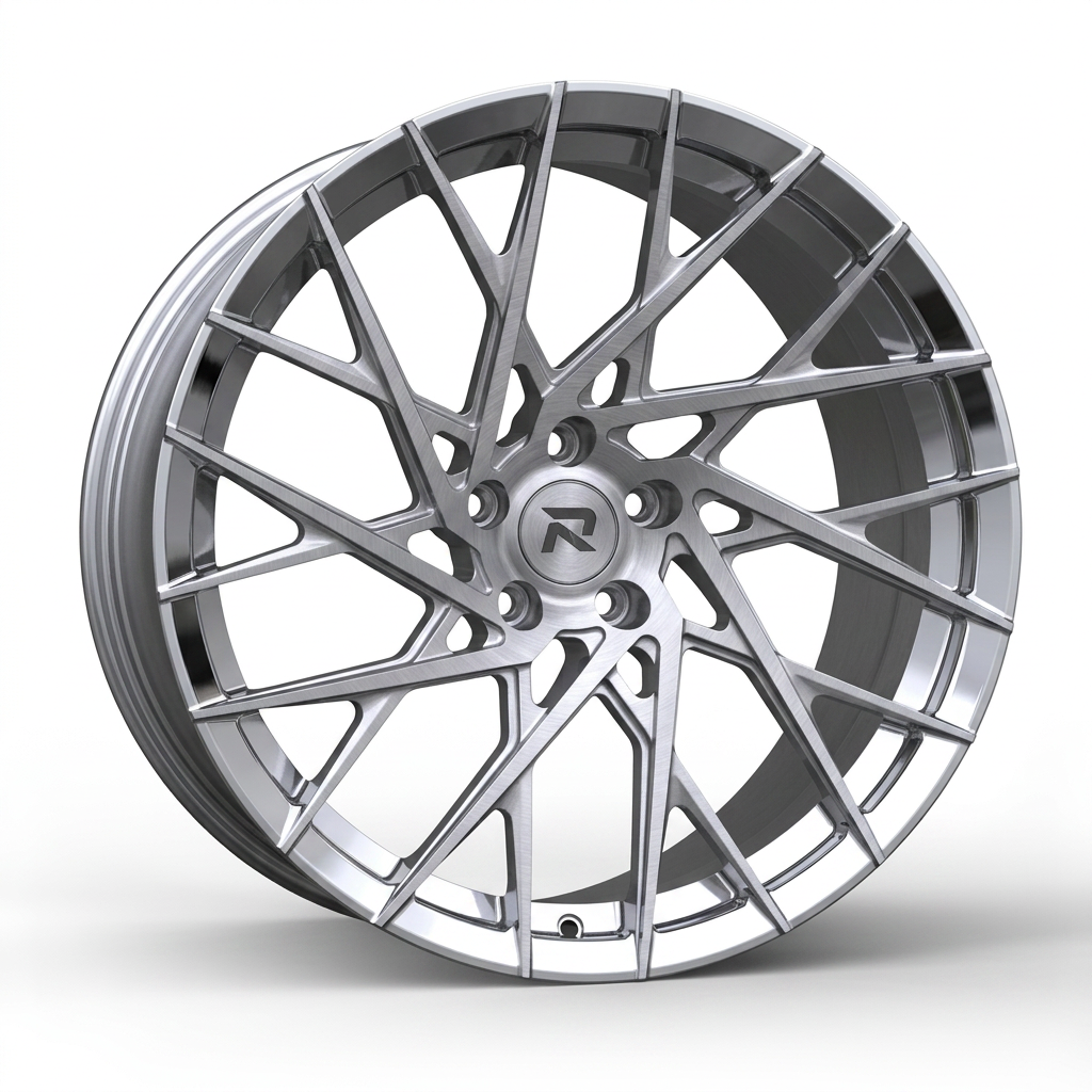 RZR CXV forged wheel — Brushed Silver / Polished Lip