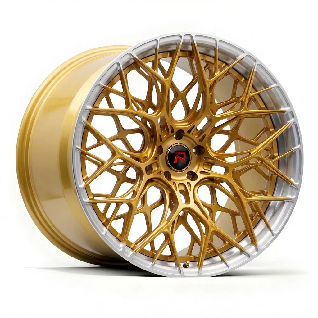 RZR LIII forged wheel — Gloss Gold / Machined Lip