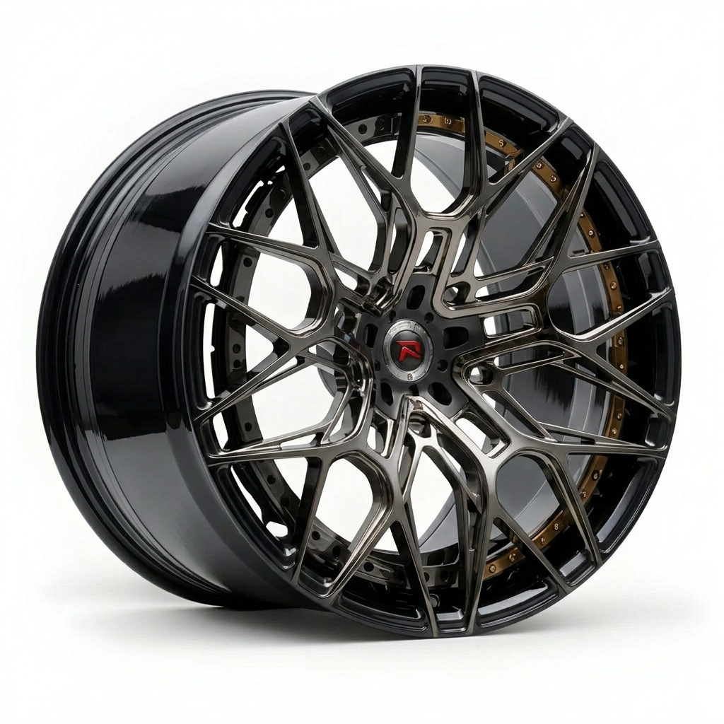RZR XX forged wheel — Smoked Chrome / Gloss Black