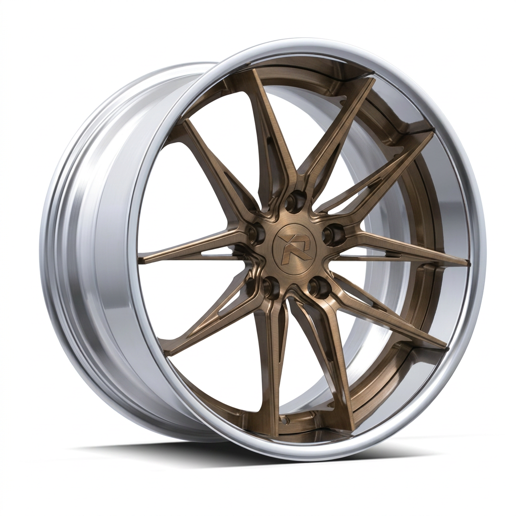 RZR C forged wheel — Brushed Bronze / Polished Lip