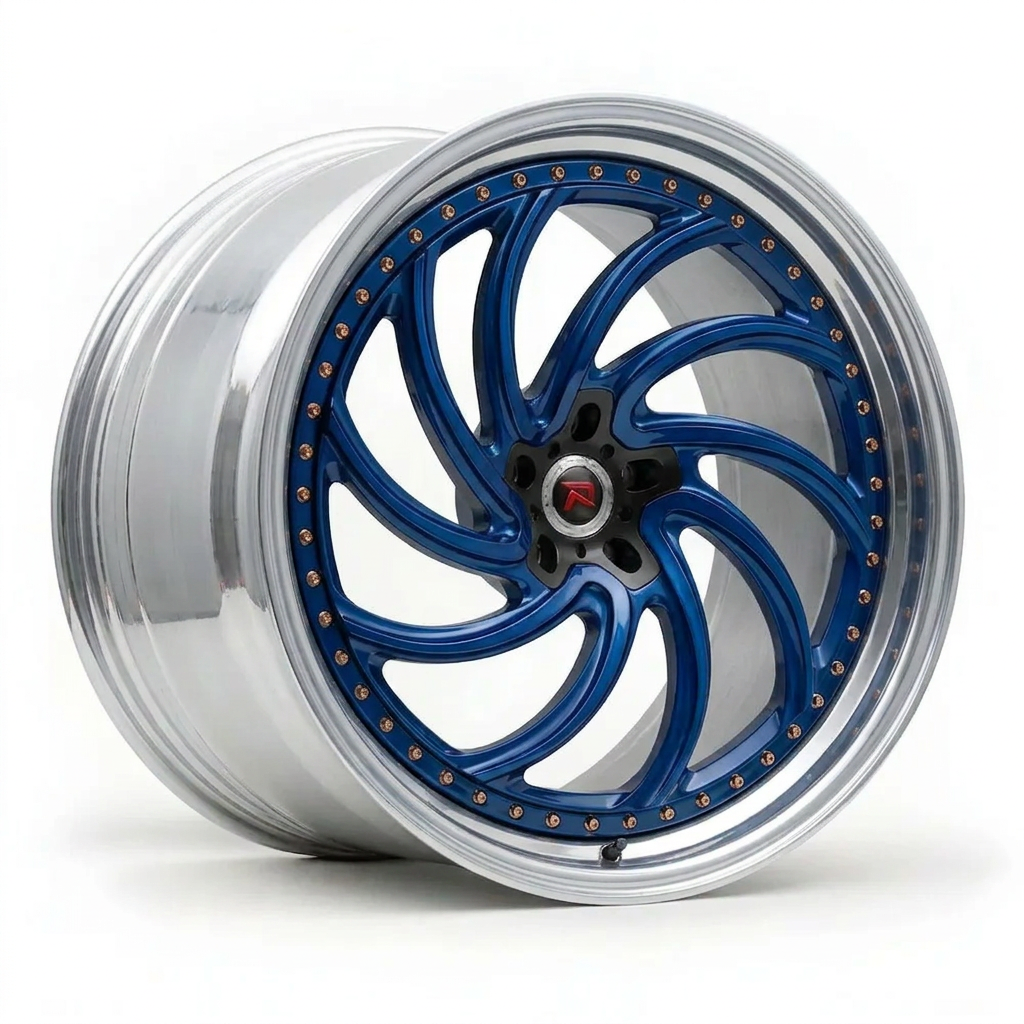 RZR XXIII forged wheel — Candy Blue / Polished Lip