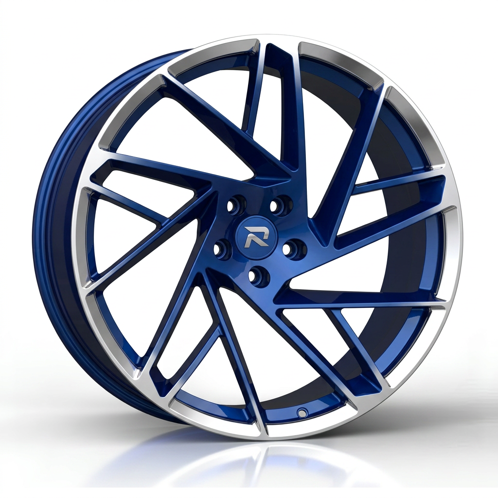 RZR CXIII forged wheel — Candy Blue / Polished Lip