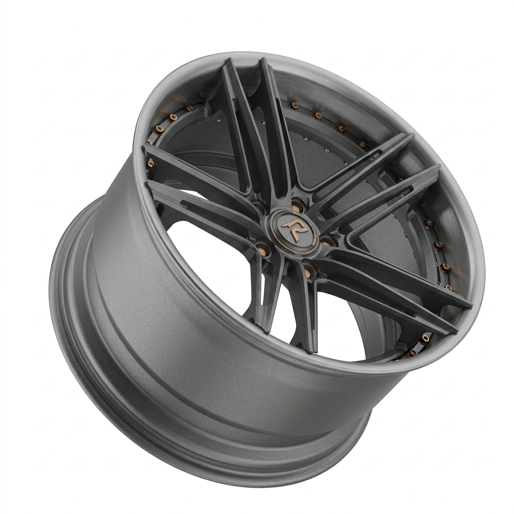 RZR LXIX forged wheel — Matte Anthracite / Bronze Hardware