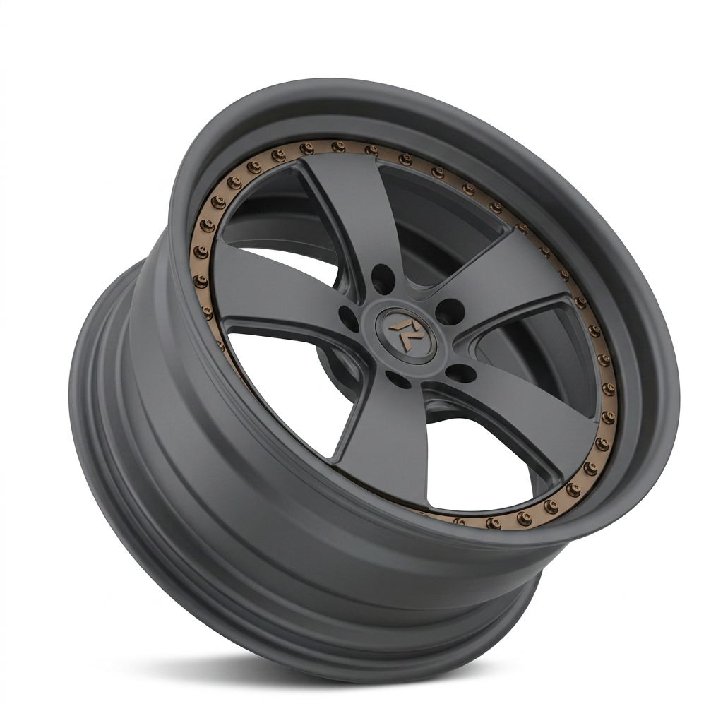 RZR LXVII forged wheel — Matte Anthracite / Bronze Hardware