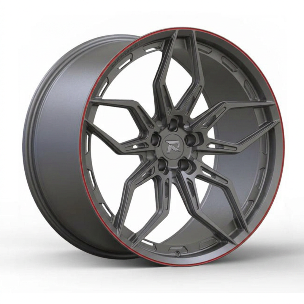 RZR CL forged wheel — Gunmetal / Red Pinstripe