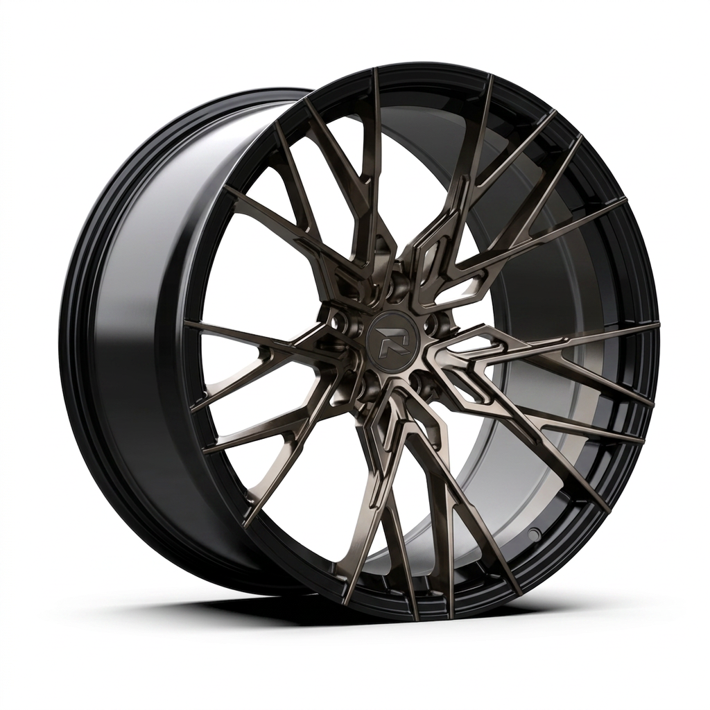 RZR CXLII forged wheel — Smoked Chrome / Gloss Black