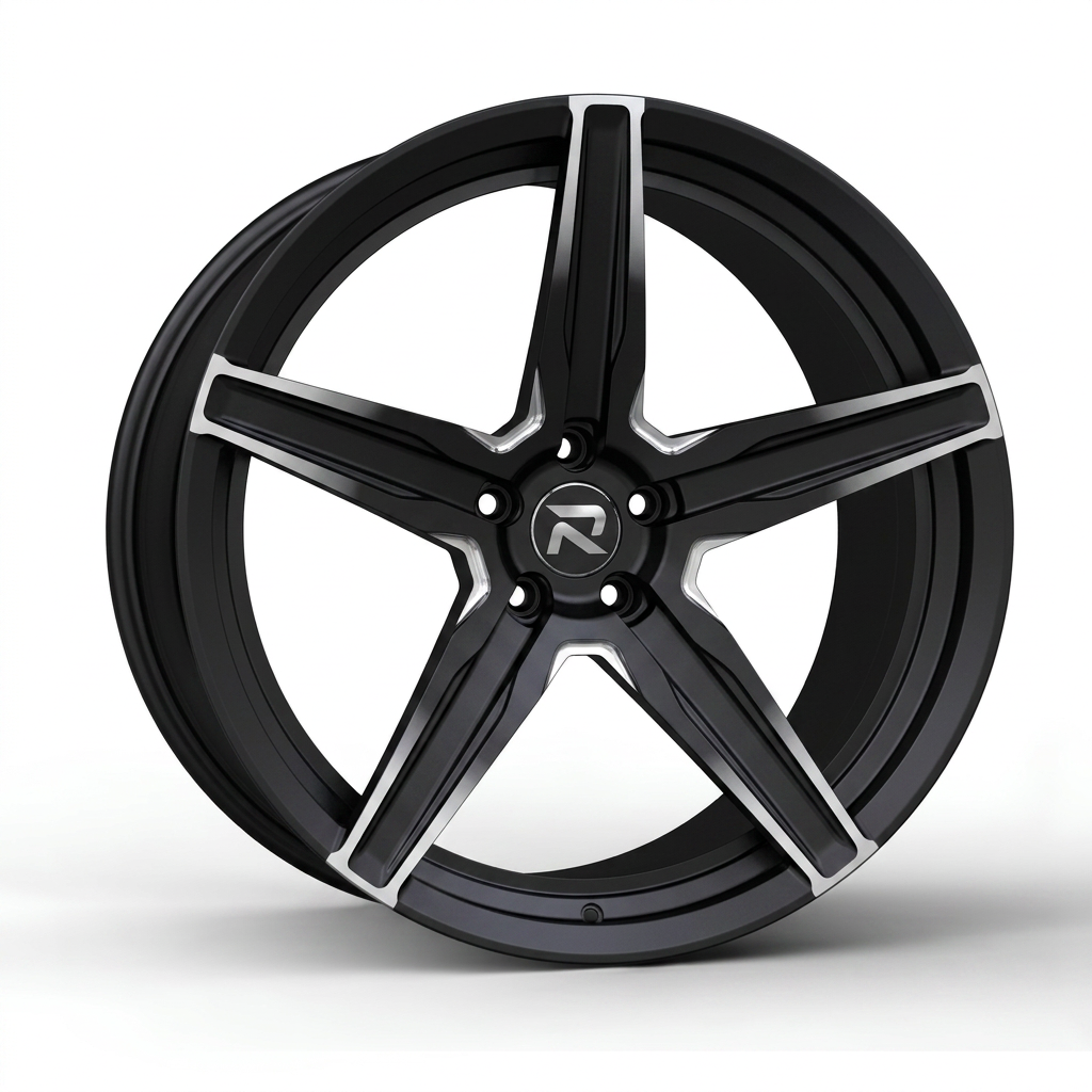 RZR CXXVIII forged wheel — Matte Black / Milled Edges