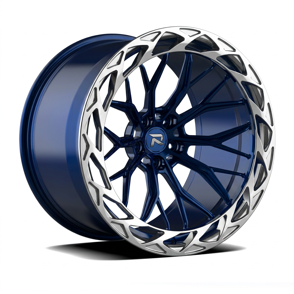 RZR CXXXIX forged wheel — Candy Blue / Polished Lip