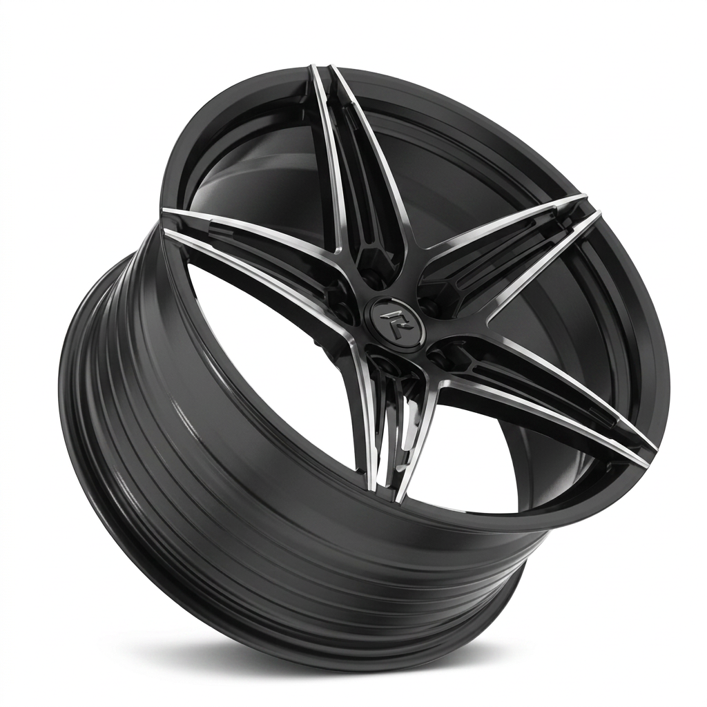 RZR LXXX forged wheel — Matte Black / Milled Edges