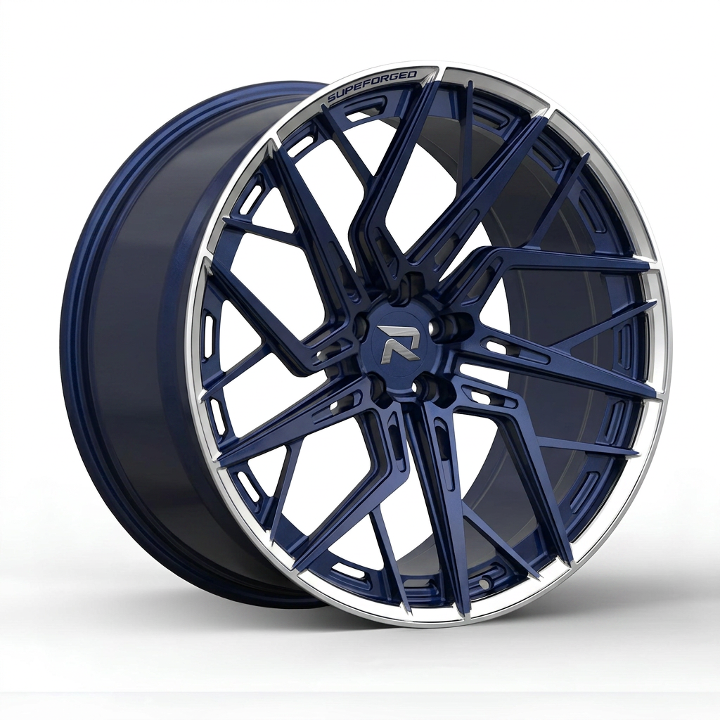 RZR CLIV forged wheel — Midnight Blue Pearl / Polished Lip