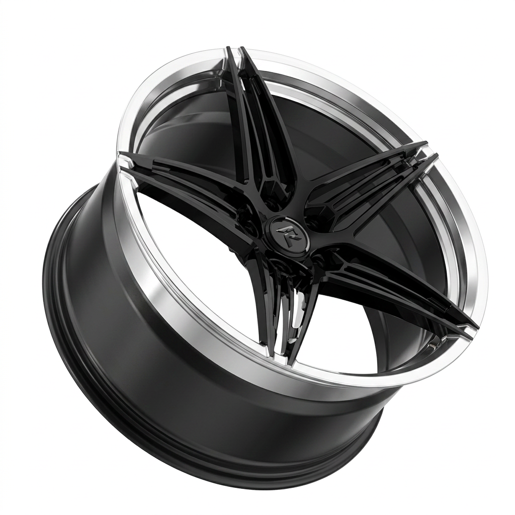 RZR LXXX forged wheel — Gloss Black / Polished Lip