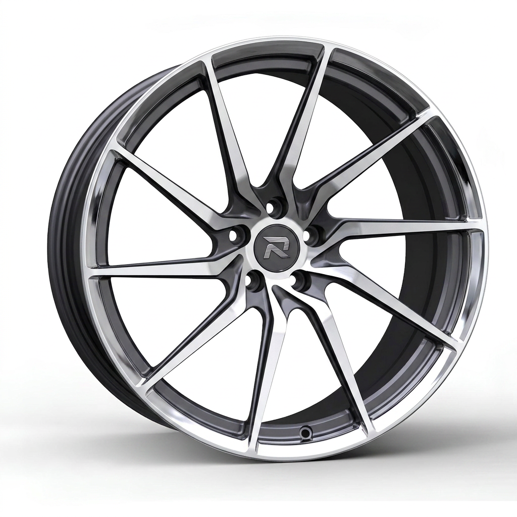 RZR CCIV forged wheel — Graphite Machined / Polished Lip