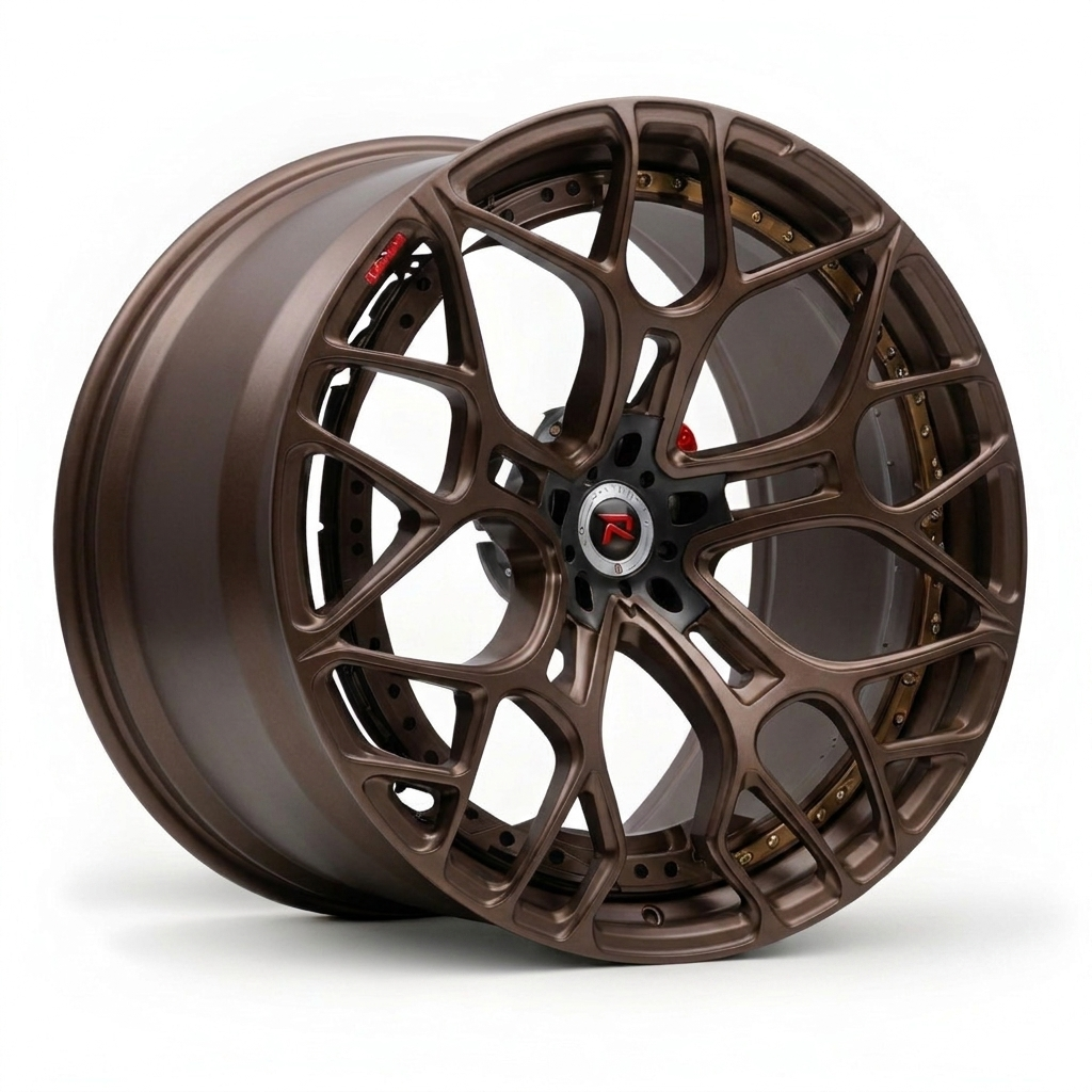 RZR XII forged wheel — Matte Copper Bronze / Bronze Hardware