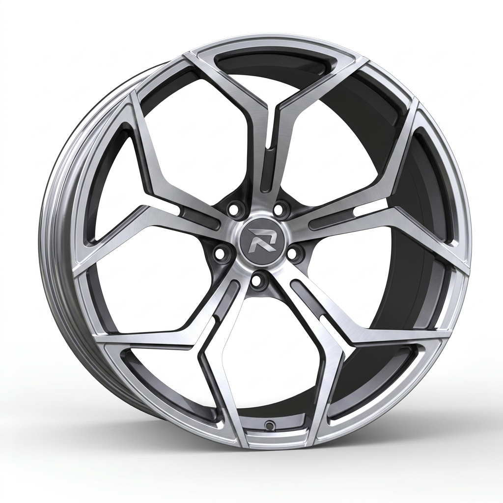 RZR CLXXV forged wheel — Graphite Machined / Polished Lip