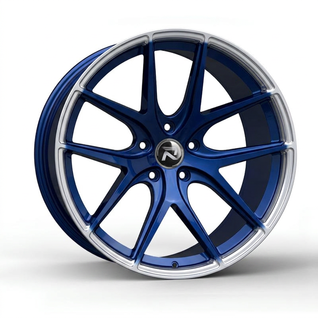 RZR CXCII forged wheel — Candy Blue / Polished Lip