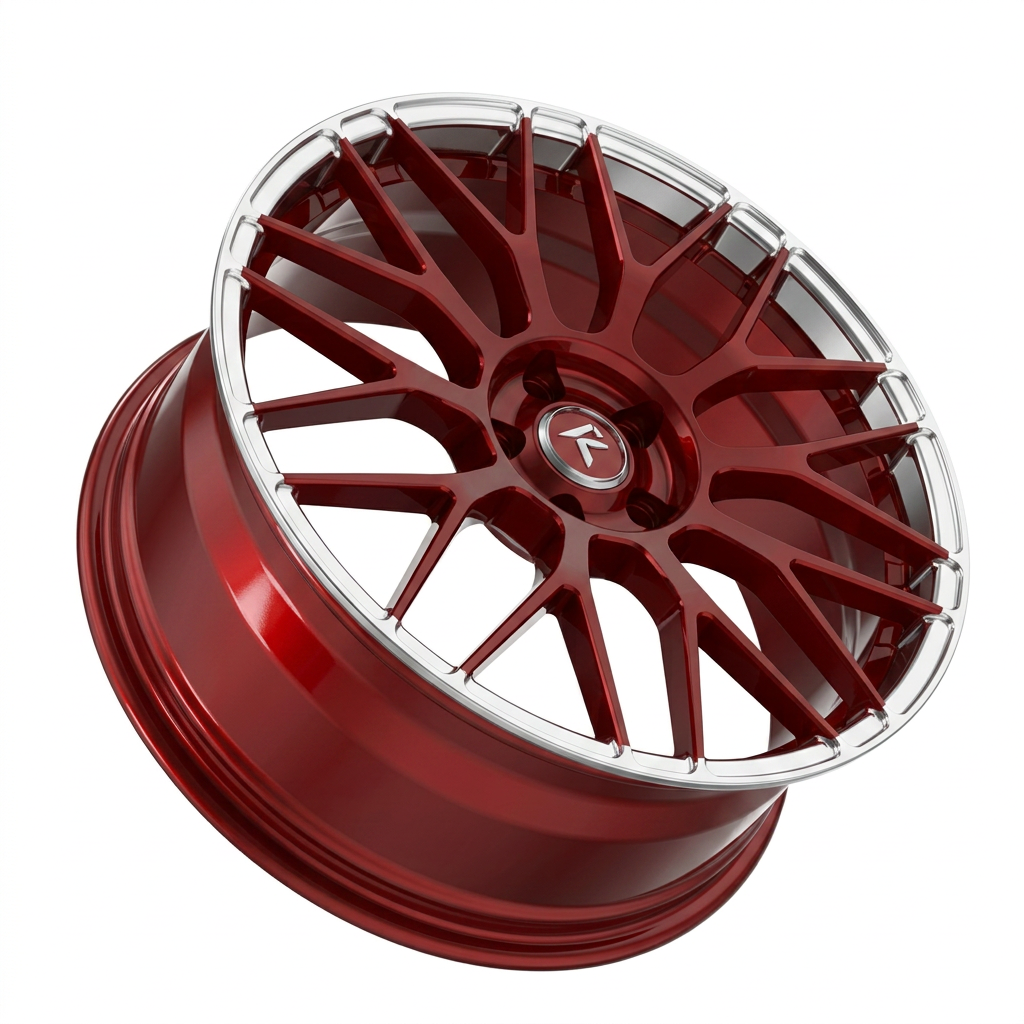 RZR LXXXIX forged wheel — Candy Red / Polished Lip