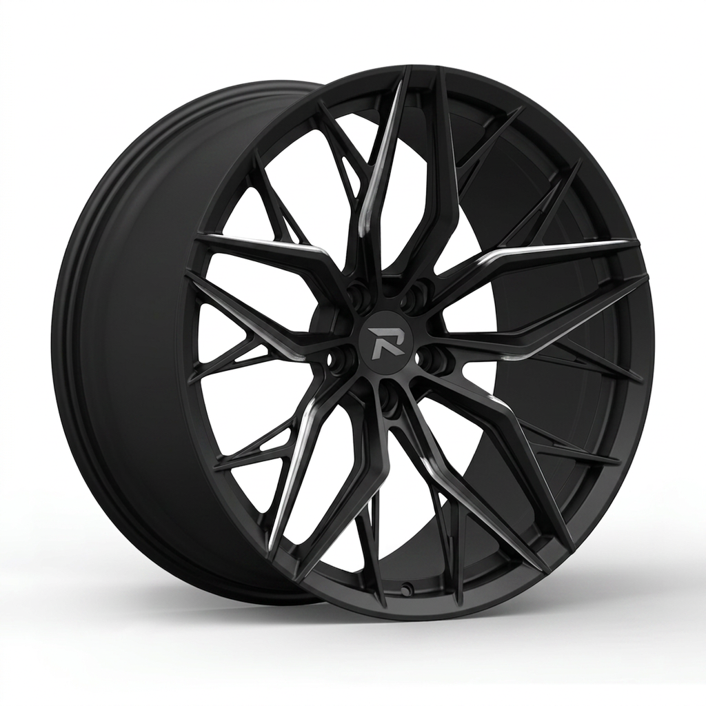 RZR CLXV forged wheel — Matte Black / Milled Edges