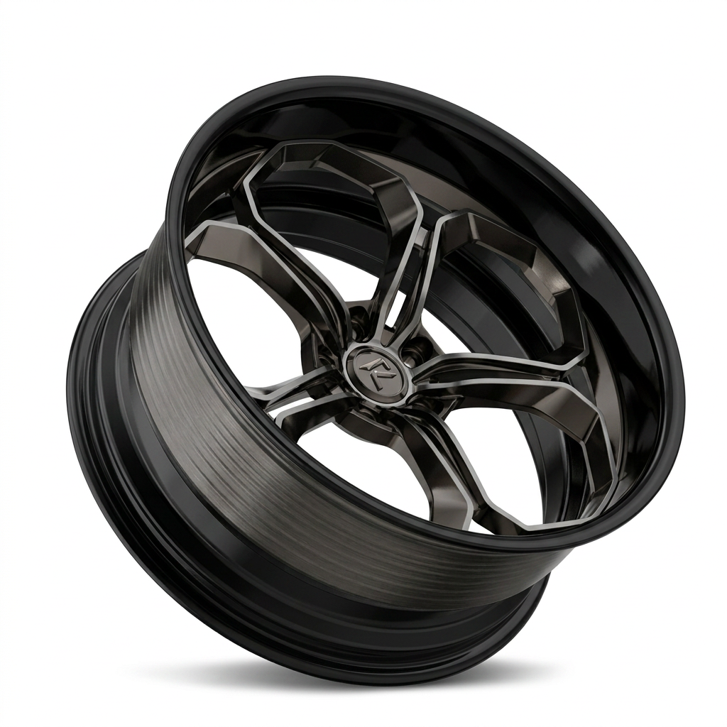 RZR LXIV forged wheel — Smoked Chrome / Gloss Black