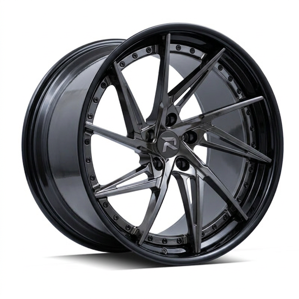 RZR XCIX forged wheel — Smoked Chrome / Gloss Black