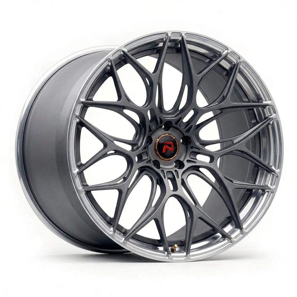 RZR XLVII forged wheel — Frozen Grey Matte / Polished Lip