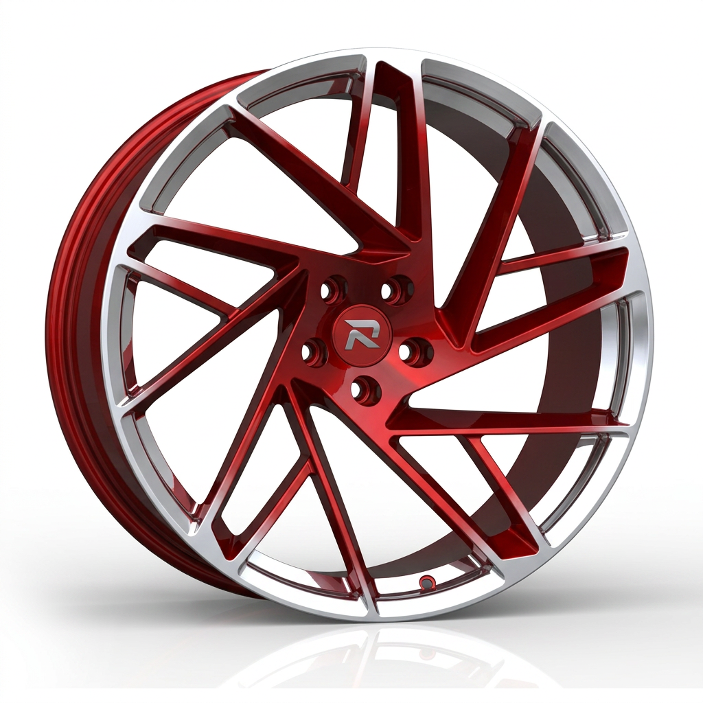 RZR CXIII forged wheel — Candy Red / Polished Lip
