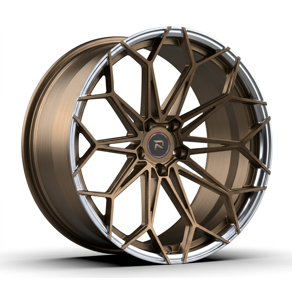RZR CXXV forged wheel — Brushed Bronze / Polished Lip