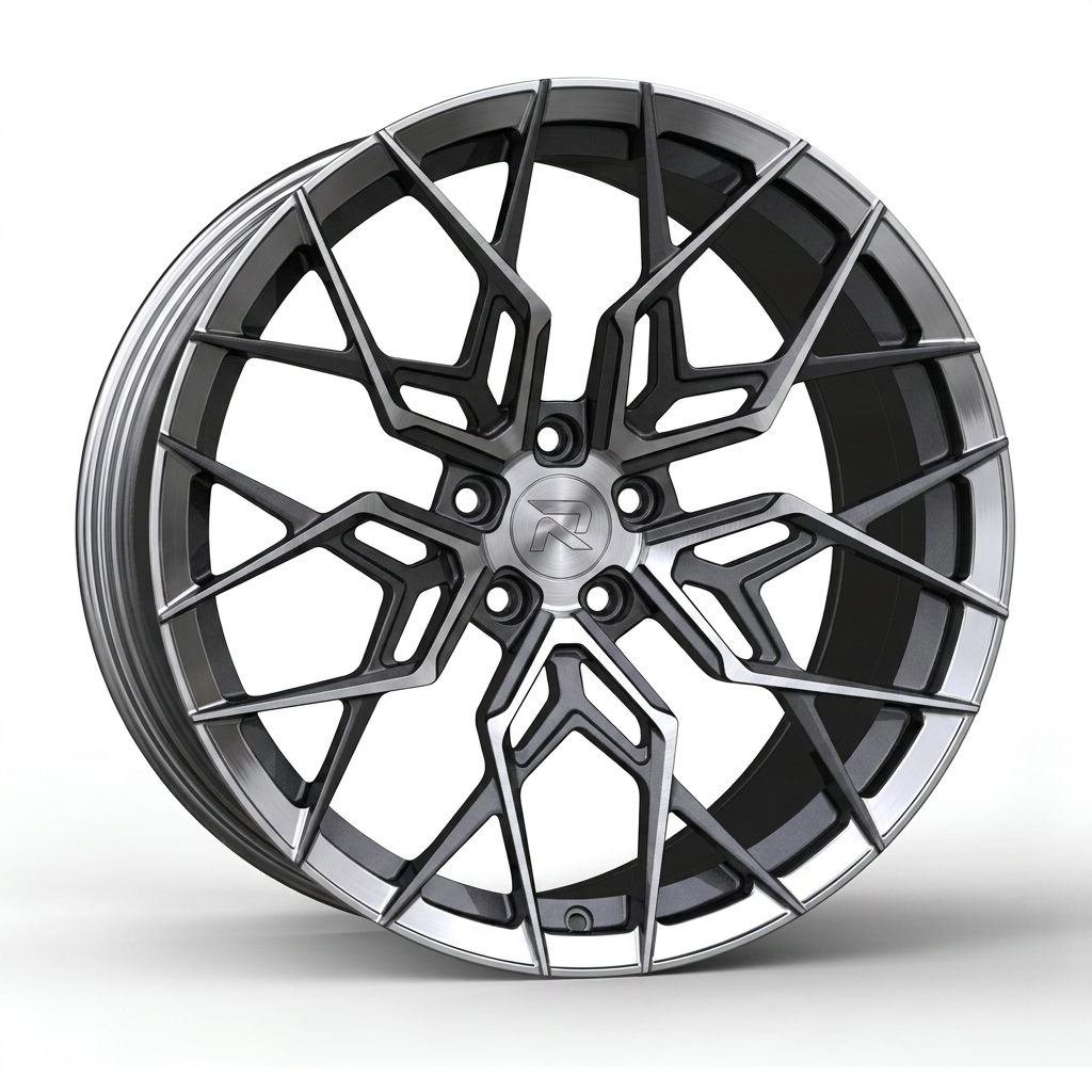 RZR CLXXI forged wheel — Graphite Machined / Polished Lip