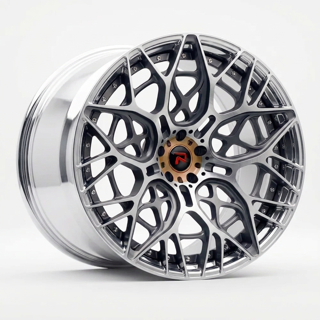 RZR LV forged wheel — Graphite Machined / Polished Lip