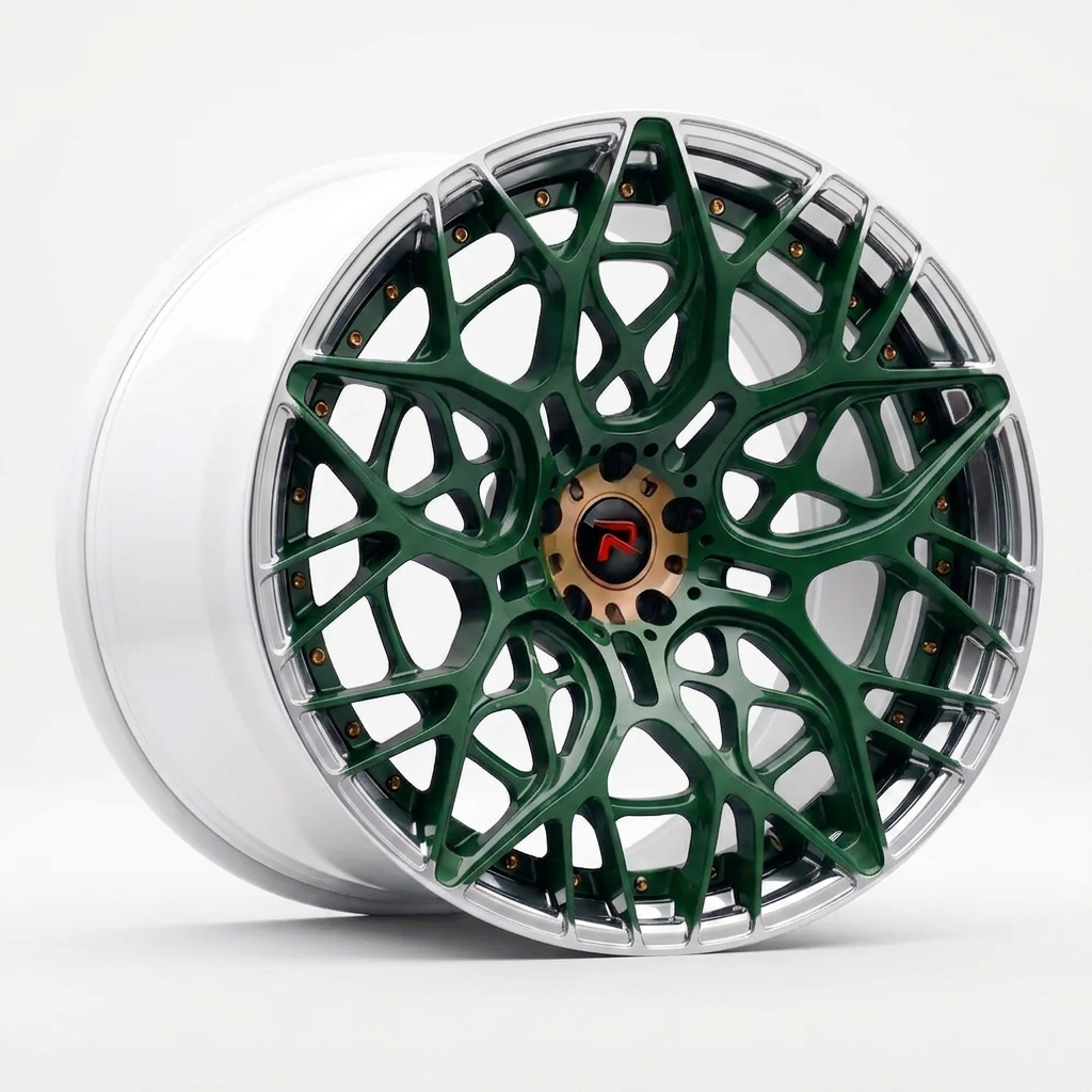 RZR LV forged wheel — British Racing Green / Polished Lip