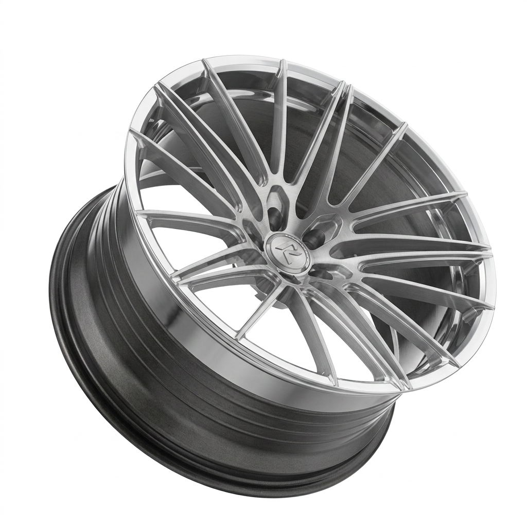 RZR LXXIII forged wheel — Brushed Silver / Polished Lip