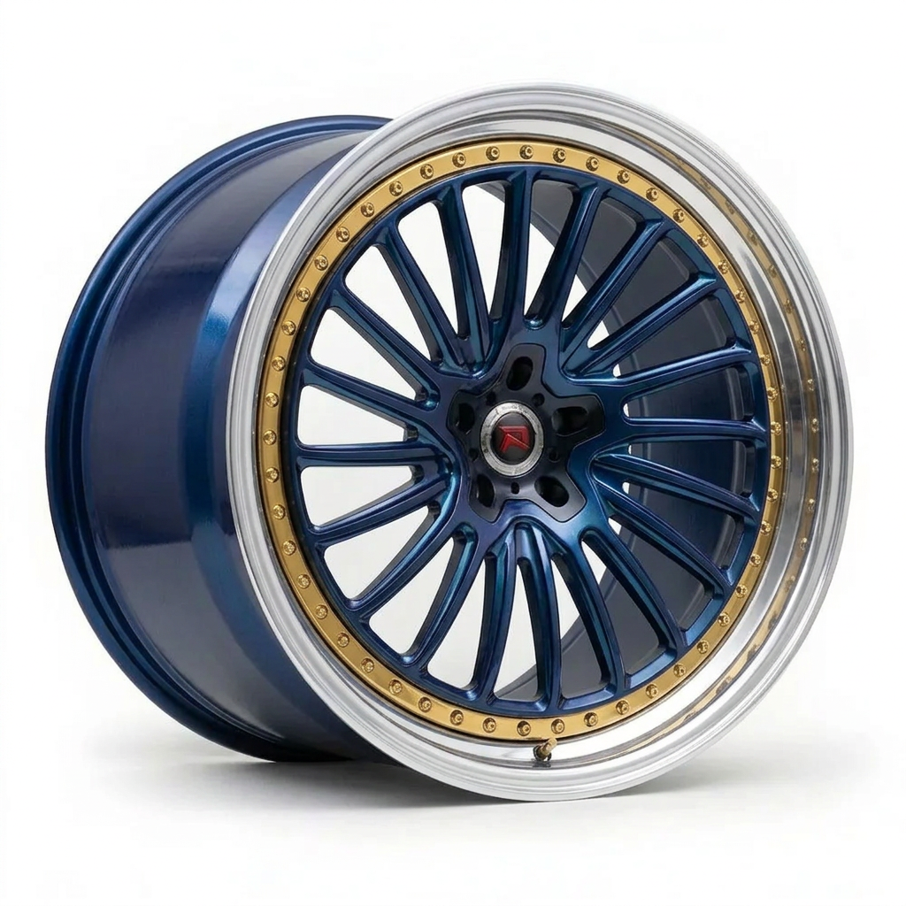 RZR XXV forged wheel — Midnight Blue Pearl / Polished Lip