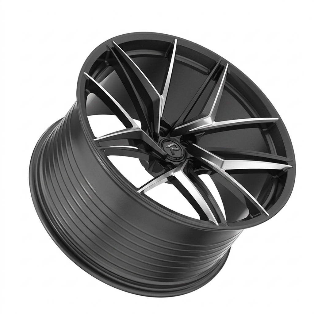 RZR LXXV forged wheel — Matte Black / Milled Edges