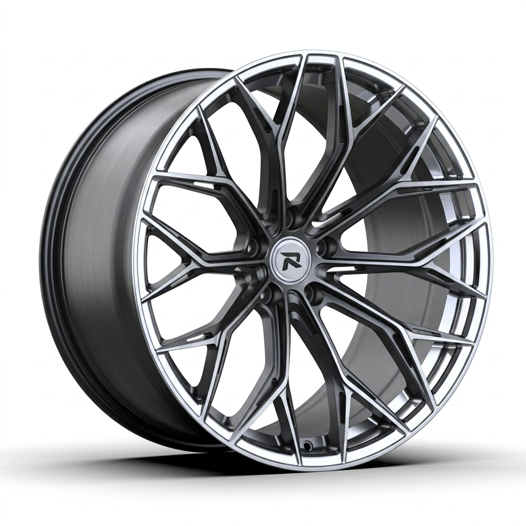 RZR CLI forged wheel — Graphite Machined / Polished Lip