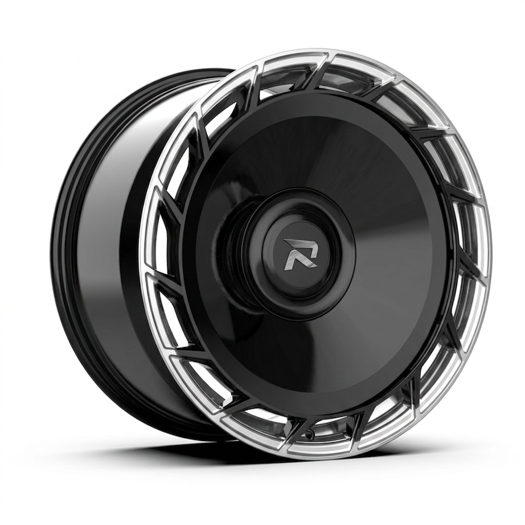 RZR CLXXXII forged wheel — Gloss Black / Polished Lip