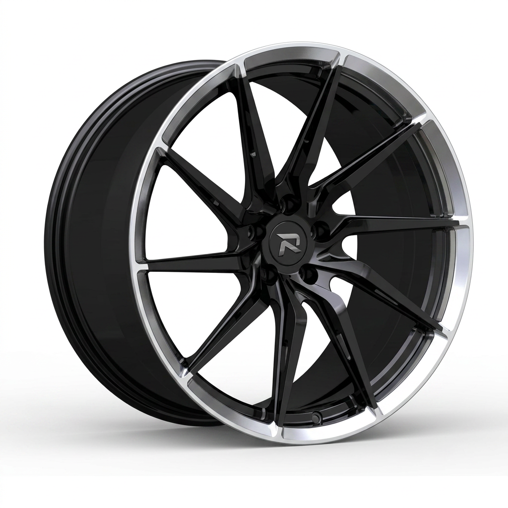 RZR CXLIV forged wheel — Gloss Black / Polished Lip