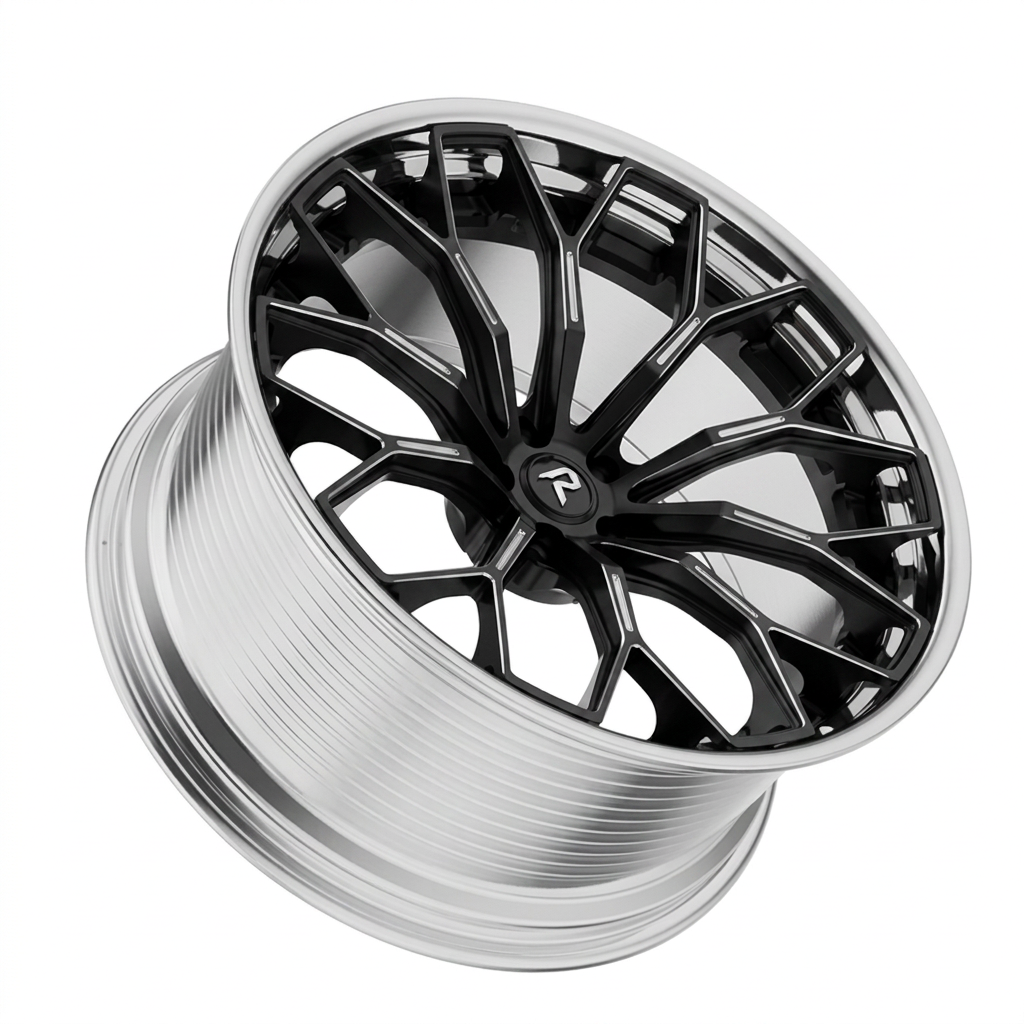 RZR LXVI forged wheel — Matte Black / Milled Edges