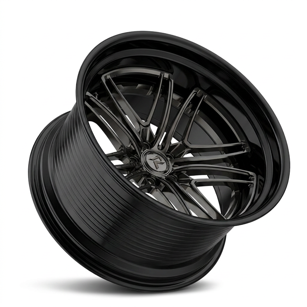 RZR LXVIII forged wheel — Smoked Chrome / Gloss Black