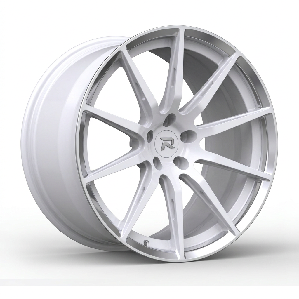 RZR CXCVIII forged wheel — Gloss White / Polished Lip