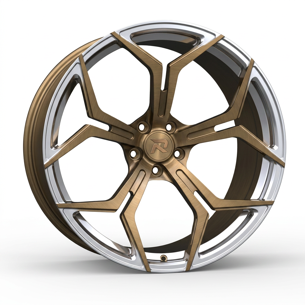 RZR CLXXV forged wheel — Brushed Bronze / Polished Lip