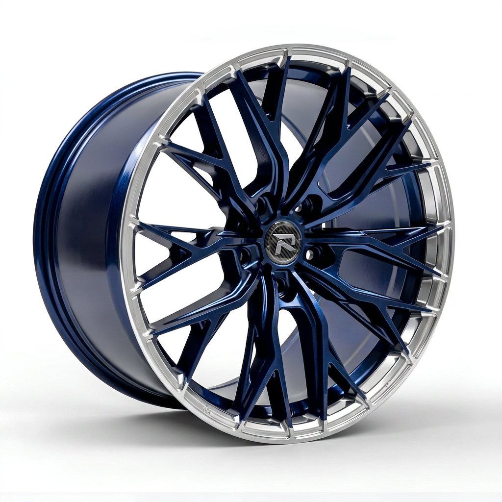 RZR CLV forged wheel — Midnight Blue Pearl / Polished Lip