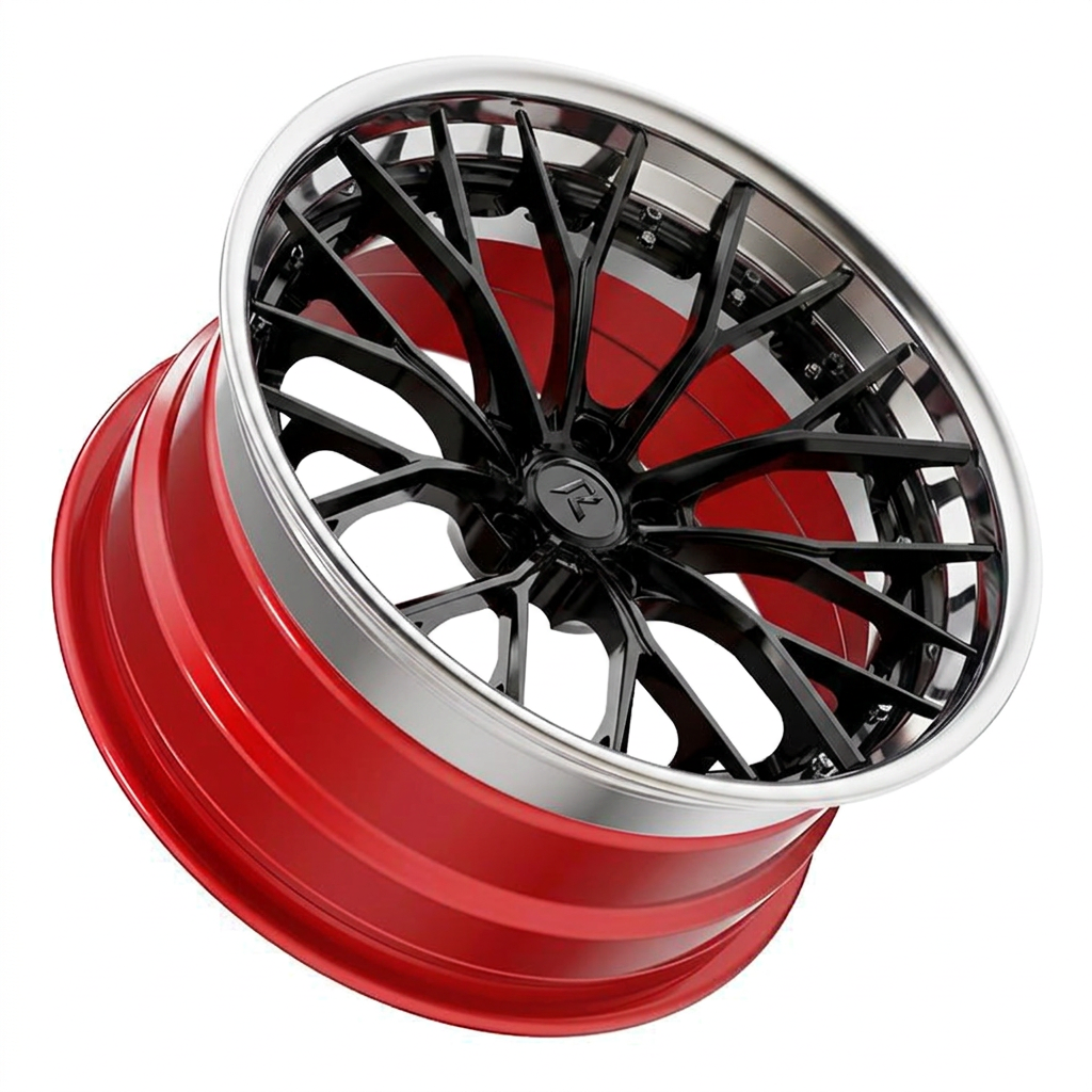RZR III forged wheel — Gloss Black / Polished Lip