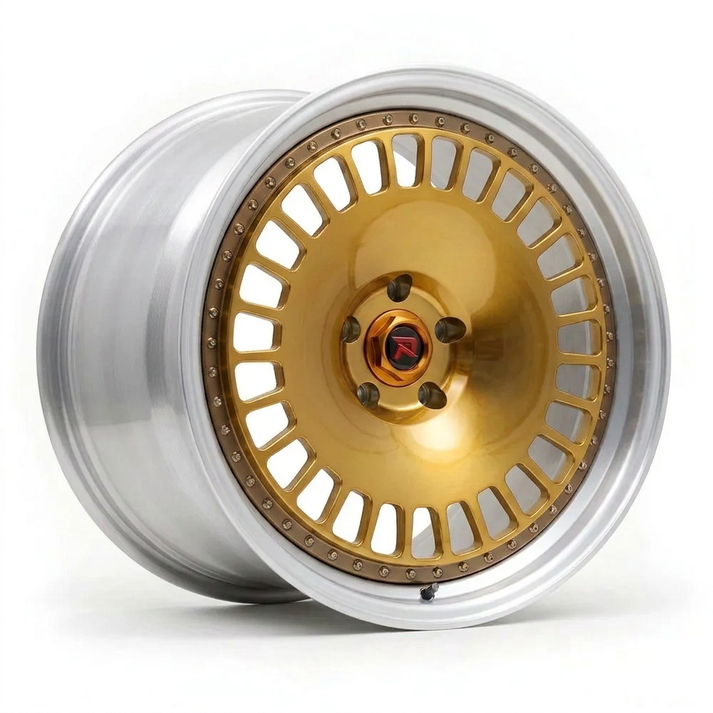 RZR XLI forged wheel — Gloss Gold / Machined Lip