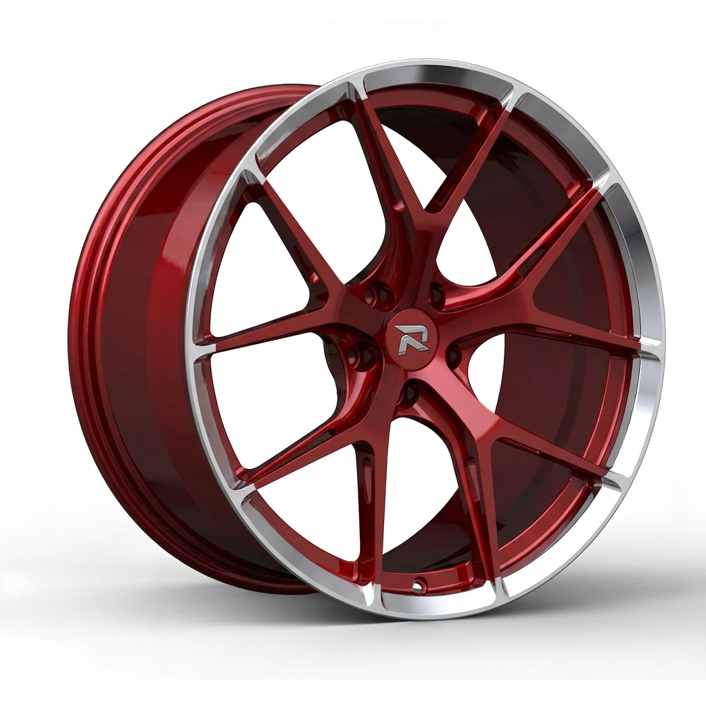 RZR CCI forged wheel — Candy Red / Polished Lip