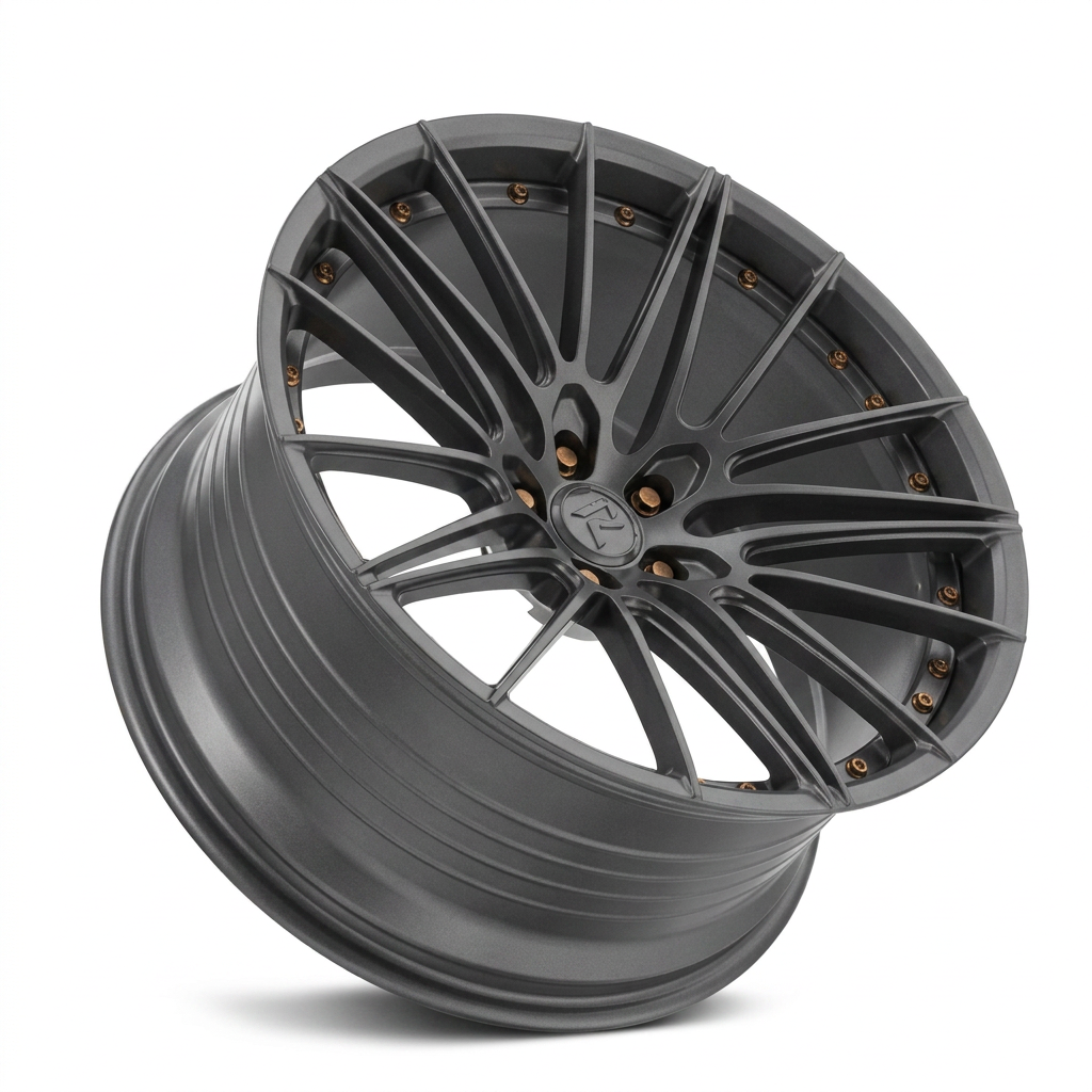 RZR LXXIII forged wheel — Matte Anthracite / Bronze Hardware