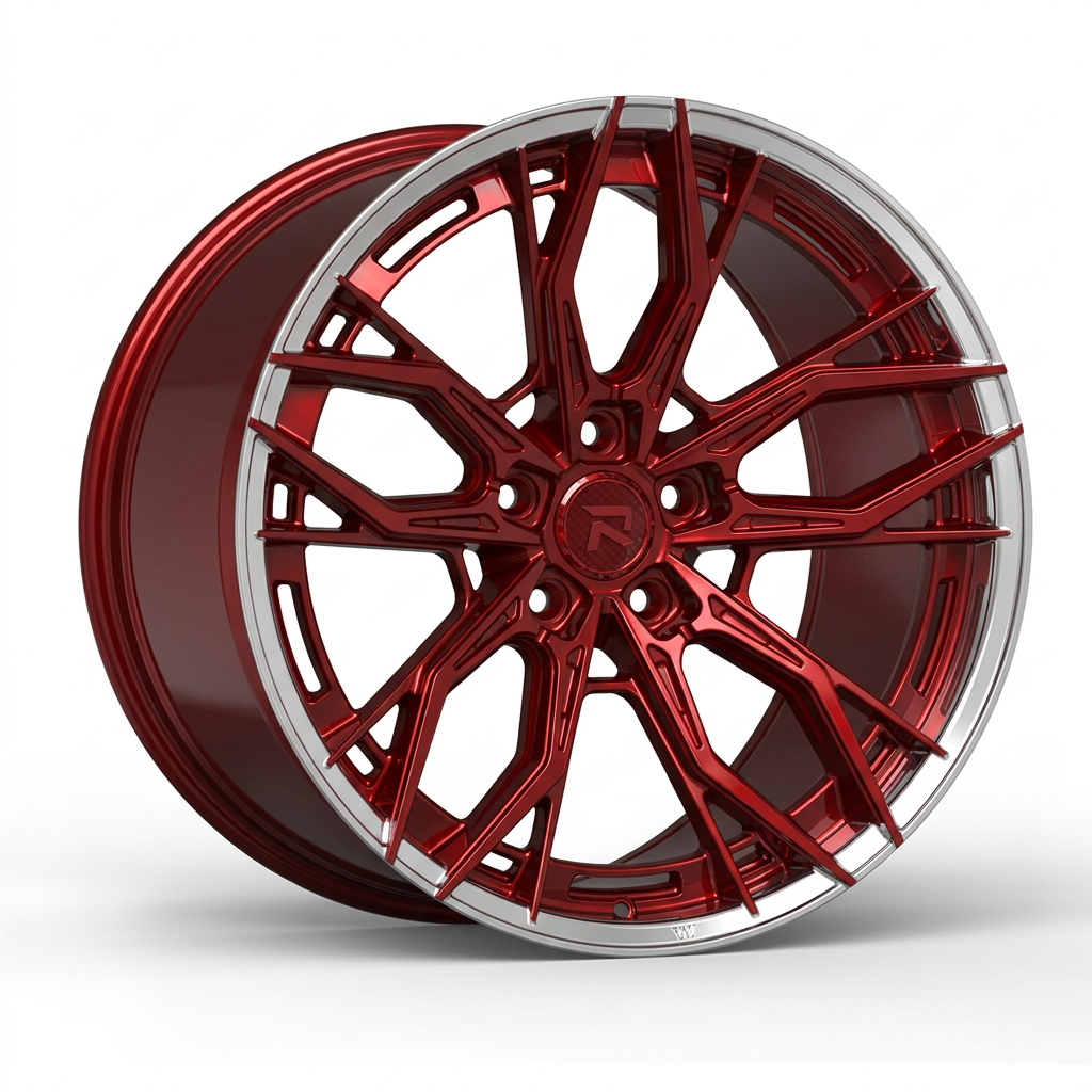 RZR CXXXV forged wheel — Candy Red / Polished Lip