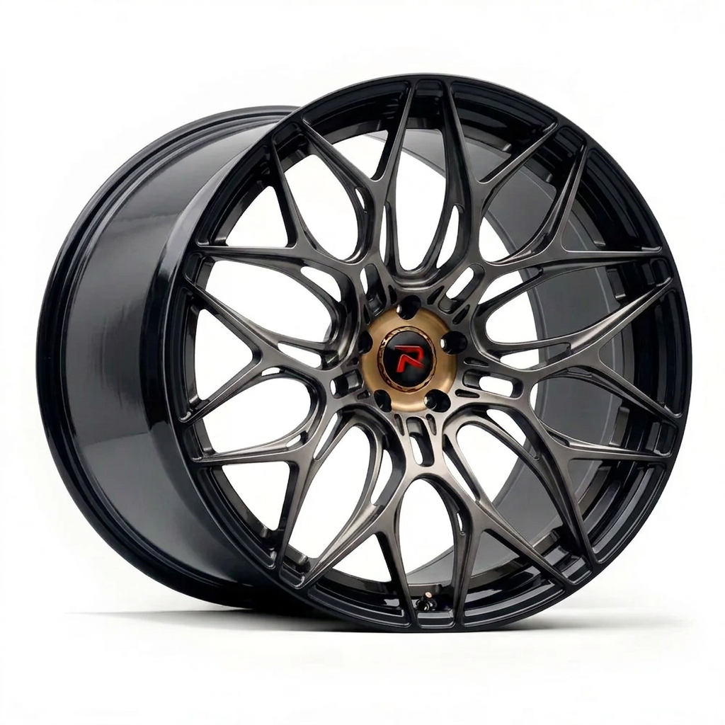 RZR XLVII forged wheel — Smoked Chrome / Gloss Black
