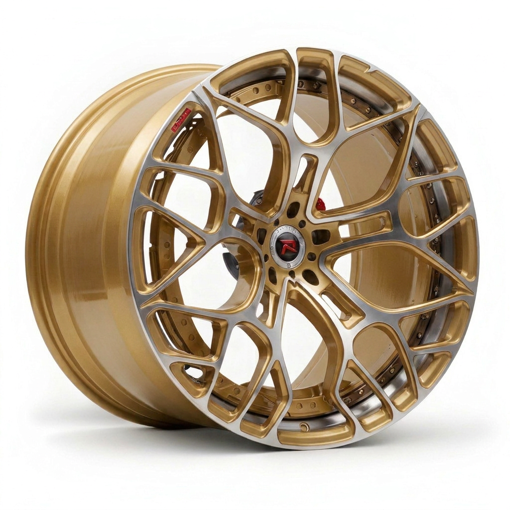 RZR XII forged wheel — Brushed Gold / Machined Face