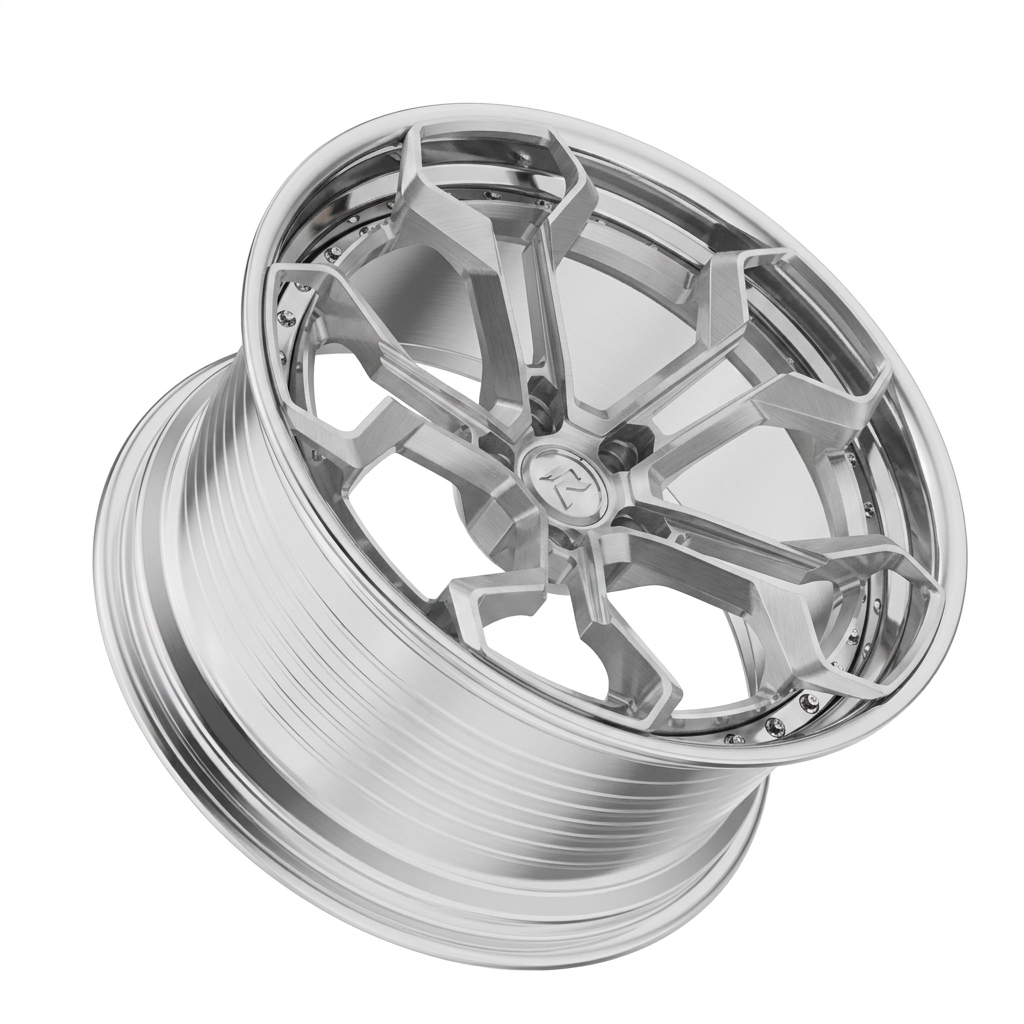 RZR LX forged wheel — Brushed Silver / Polished Lip